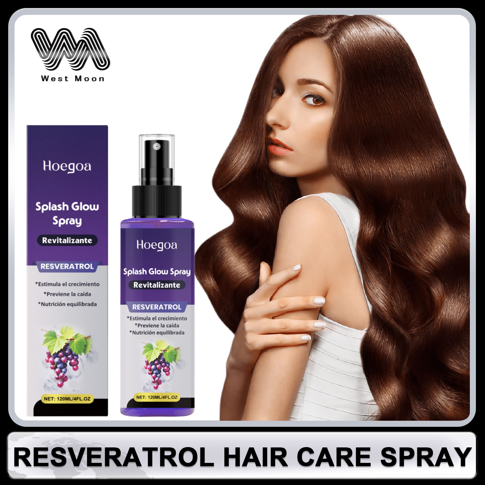 Hair Care Naturally - Resveratrol Haarpflegespray, Anti-Haarausfall, Haarwachstum, Haarverdickung, Reparatur