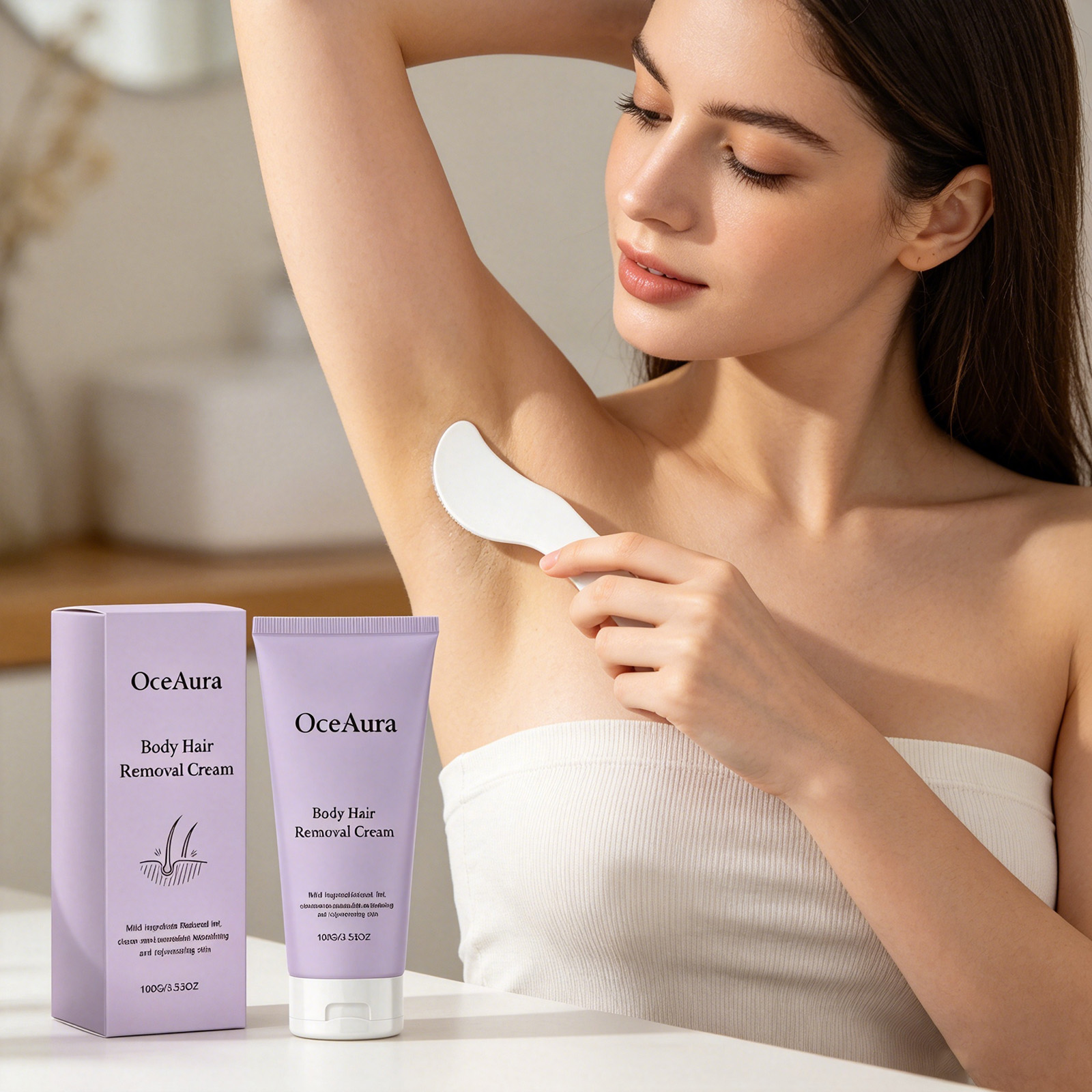 Hair Care Honey - OceAura Körperhaarentfernungscreme für Achseln, Beine und