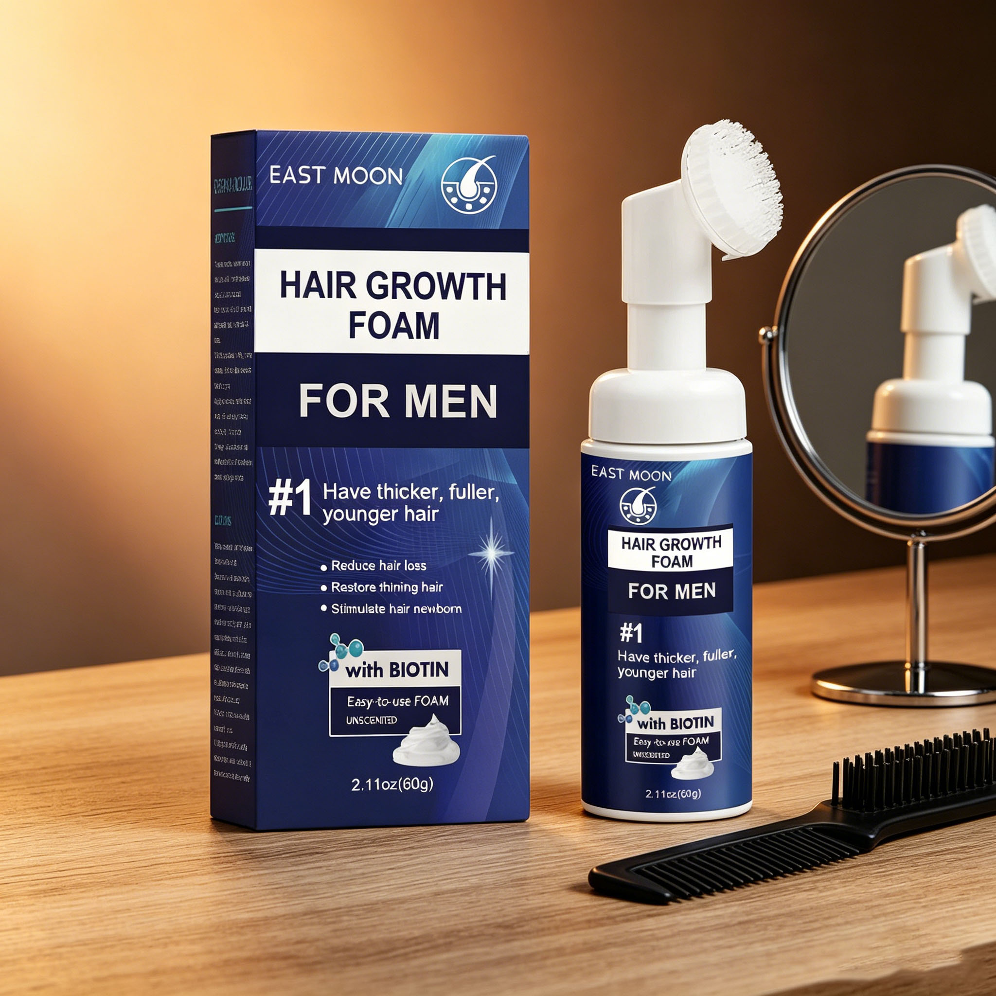 Hair Care Naturally - Haarwuchs-Schaum Silikonbürste Kopfhautmassage Haarwachstumsstimulierung Stärkung der