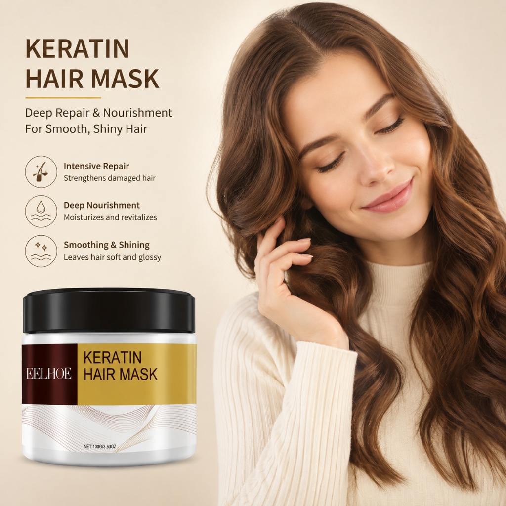 Hair Care Keratin - Keratin-Haarmaske mit Argan- und Kokosnussöl, Kollagen