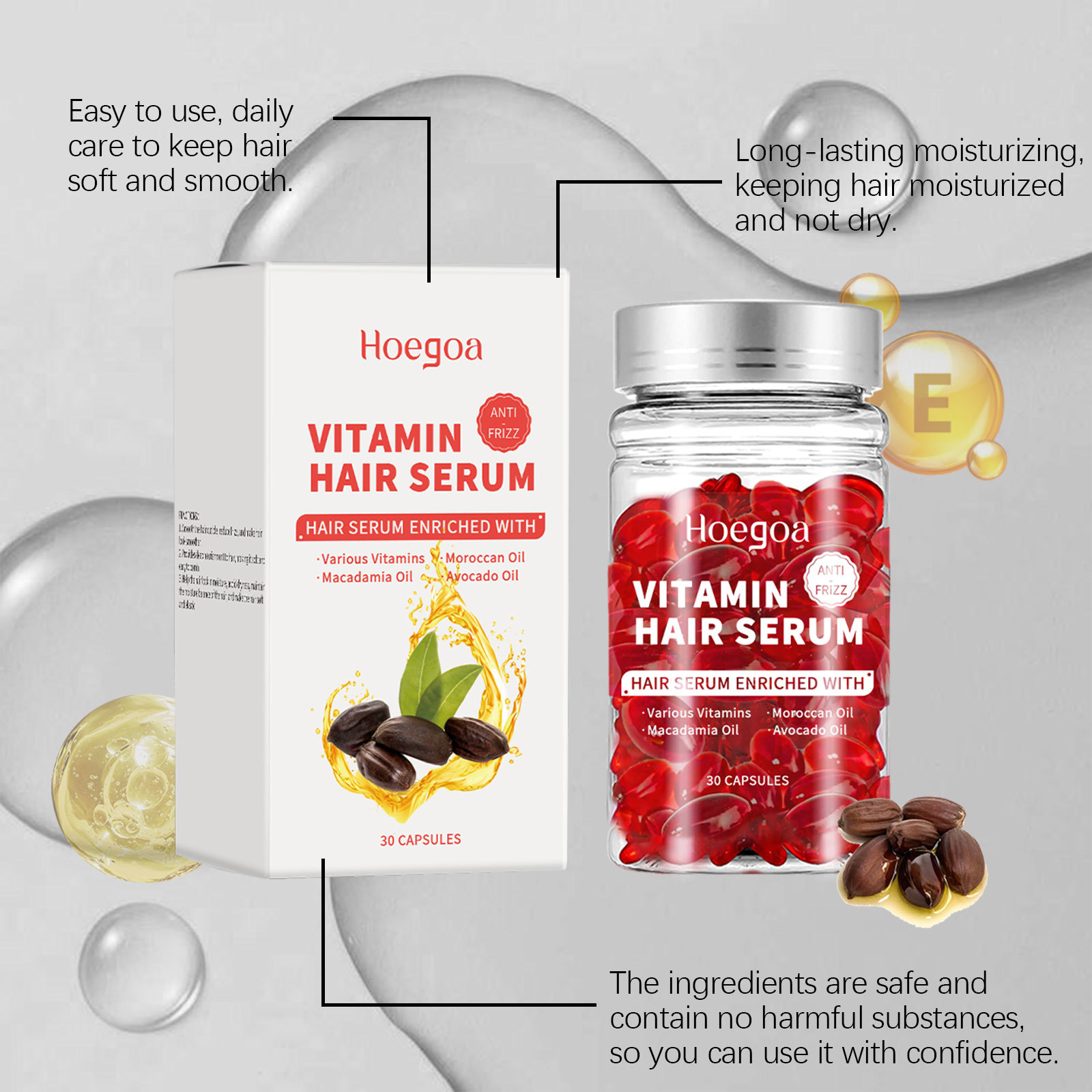 Hair Care For Hair Growth - Vitamin-Haarpflege-Serum-Kapseln, erhöhen das Nachwachsen, Ölkontrolle, verhindern